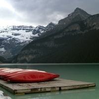 Lake-Louise-Canoes Large Format Film Photography by Dean Ward